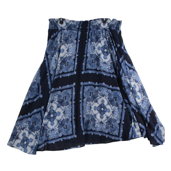 Truly 4 You Dresses & Skirts - Truly 4 You Womens Navy Blue Paisley Smocked Waist Midi Skirt Large L Bandana